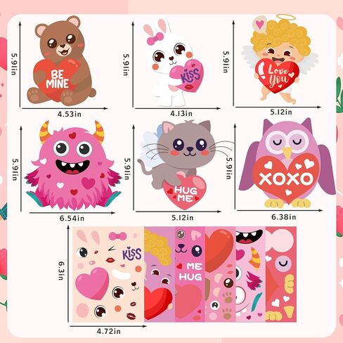 XZENTIRA 36 Sets Valentine's Day Craft Kits for Aldults Valentines Stickers DIY Paper Craft Hanging Ornament Decorations Entertainment Activities in Saudi Arabia