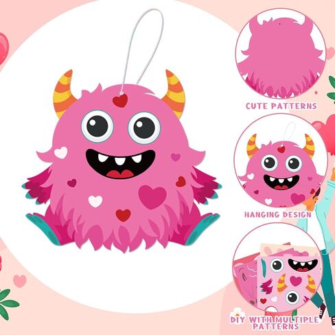 XZENTIRA 36 Sets Valentine's Day Craft Kits for Aldults Valentines Stickers DIY Paper Craft Hanging Ornament Decorations Entertainment Activities in Saudi Arabia
