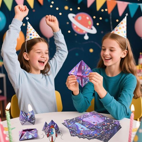 Blosssound 36 Pcs Cootie Catcher Valentines Cards for Kids School Classroom Cootie Game Cosmic Space Paper Origami Crafts for Students Class Valentine Day Exchange Gifts Boys Girls Party Favors in Saudi Arabia