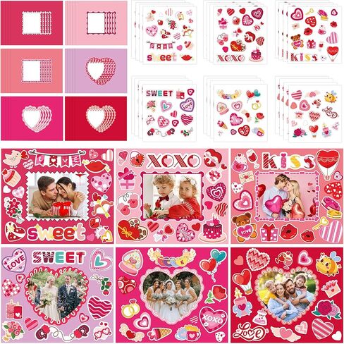 FOIMAS Valentine's Day Picture Frame Craft Kit, 24 Pack Sweet Love DIY Photo Frame Paper Craft for Valentine's Day Gift Craft Home Decoration in Saudi Arabia