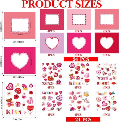 FOIMAS Valentine's Day Picture Frame Craft Kit, 24 Pack Sweet Love DIY Photo Frame Paper Craft for Valentine's Day Gift Craft Home Decoration in Saudi Arabia