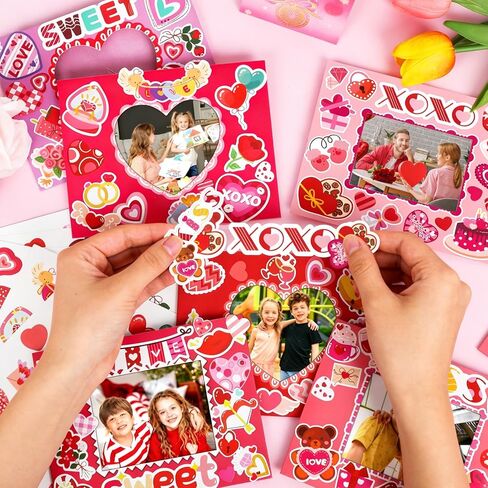 FOIMAS Valentine's Day Picture Frame Craft Kit, 24 Pack Sweet Love DIY Photo Frame Paper Craft for Valentine's Day Gift Craft Home Decoration in Saudi Arabia
