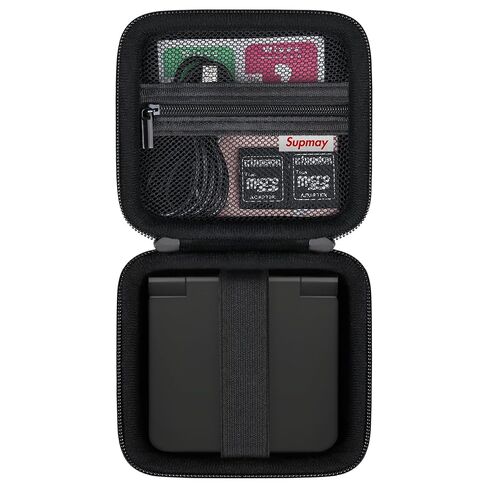 Carrying Case for RG34XXSP/RG35XXSP/Miyoo Flip V2 Retro Game Console, Portable Handheld Game Console Travel Storage Case with Mesh Bag for SD Card, USB Charging Cable, User Manual, Black in Saudi Arabia