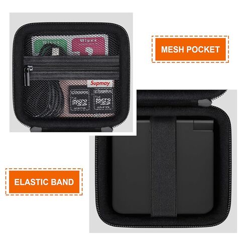 Carrying Case for RG34XXSP/RG35XXSP/Miyoo Flip V2 Retro Game Console, Portable Handheld Game Console Travel Storage Case with Mesh Bag for SD Card, USB Charging Cable, User Manual, Black in Saudi Arabia