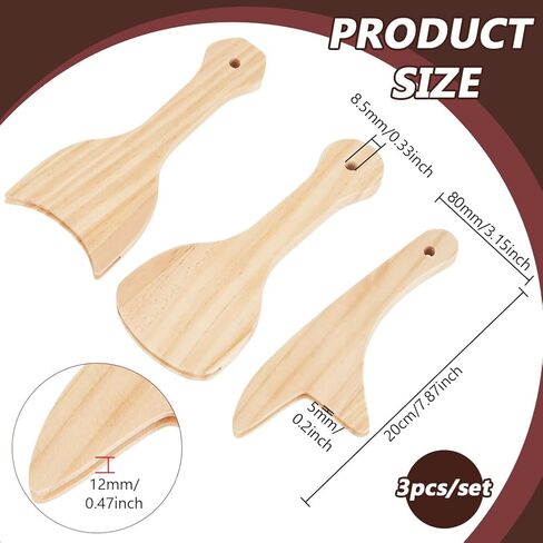 BENECREAT 3pcs Fan Handles, 7.87×3.15×0.47 Inch Hand Fan DIY Handles, Wood Jumbo Craft Sticks, Fan Handle Craft Sticks for DIY Handicrafts in Saudi Arabia