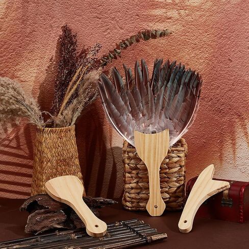 BENECREAT 3pcs Fan Handles, 7.87×3.15×0.47 Inch Hand Fan DIY Handles, Wood Jumbo Craft Sticks, Fan Handle Craft Sticks for DIY Handicrafts in Saudi Arabia