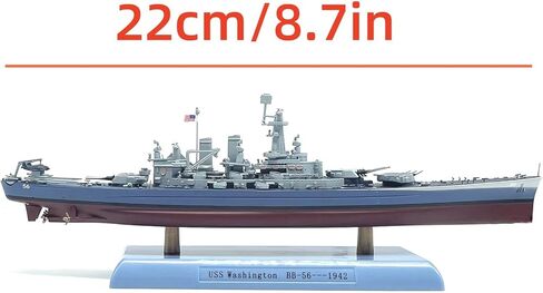 1: 1000 مقياس الحرب العالمية الثانية USS واشنطن BB-56 سفينة حربية سبيكة نموذج باخرة حربية نموذج عسكري دييكاست نموذج باخرة للتجميع in Saudi Arabia
