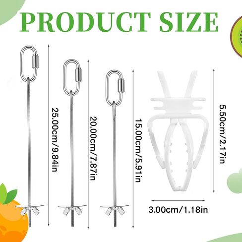 6 PCS Bird Treats Skewer, Parakeet Hanging Food Holder, Bird Cage Food Holders, Stainless Steel Fruit Vegetable Stick Holder for Hanging Birds Foraging Toys for Macaw Parakeet Budgie (3 Sizes) in Saudi Arabia