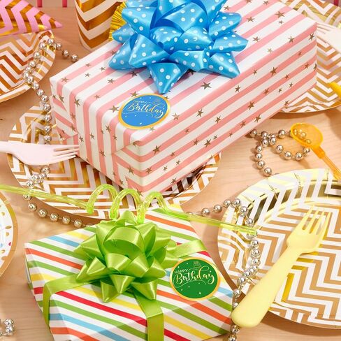 120 Pcs Happy Birthday Stickers, 2" Envelope Seals Gold Foil Round Sticker Self Adhesive Labels for Card Easter Gift Wrapping Birthday Party Favor Supplies in Saudi Arabia