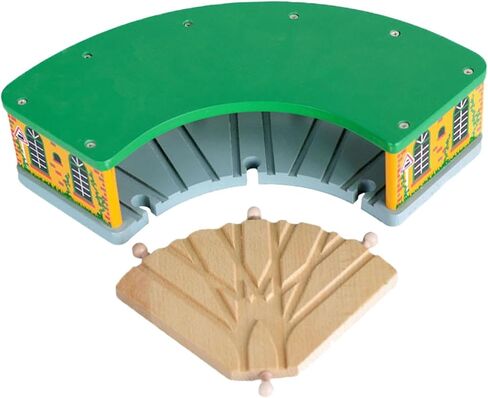 Wooden Train Round House Fun Development Wooden Train Track Accessories Wood Train Shed Wood Train Toy for Preschool Child in Saudi Arabia