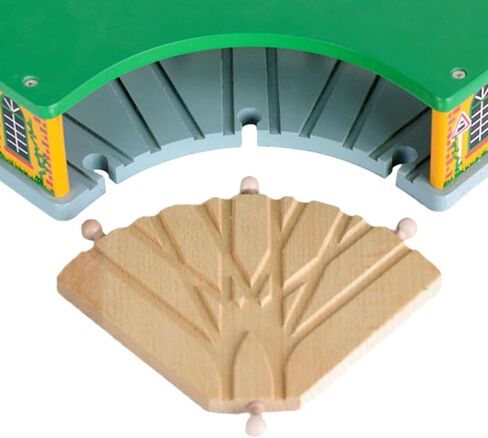 Wooden Train Round House Fun Development Wooden Train Track Accessories Wood Train Shed Wood Train Toy for Preschool Child in Saudi Arabia
