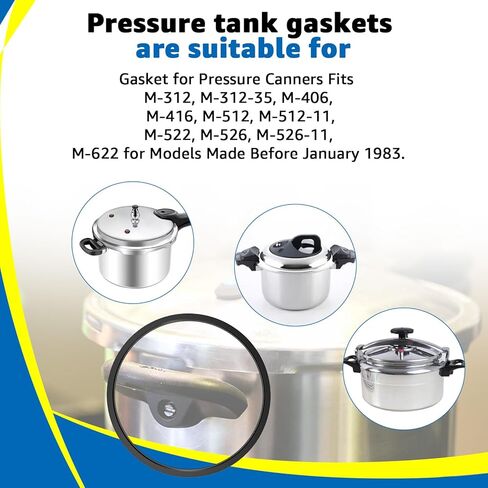S-3440 Pressure Canner Gasket Compatible with Mirro S-3440 M-312 M-406 M-512 M-522 M-526 M-622 Models Manufactured Before January 1983 in Kuwait