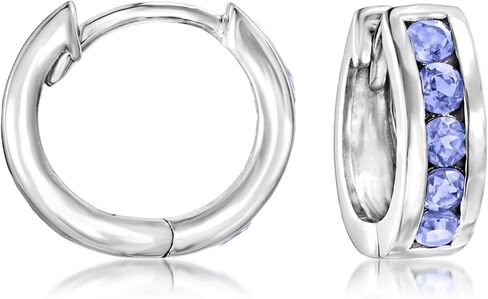 Ross-Simons Gemstone Huggie Hoop Earrings in Silver in Saudi Arabia