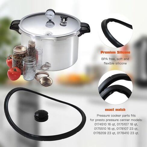 09985 لحلقة إغلاق علبة الضغط بريستو، ملحقات سدادة بديلة لطباخ الضغط تناسب 0174510 16 qt، 0175107 18 qt، 0175510 16 qt، 0178107 23 qt، 0178209 23 qt، 0178410 23 qt (جديد) الإصدار) in Saudi Arabia