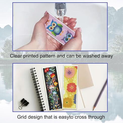 6 Set Bookmark Cross Stitch Kits Stitch with Instructions Lighthouse Summer Scenery Pattern 14CT Cross Stitch Kit for Beginners and Craft Enthusiasts Bookmark Accessories or Gifts,8'' x 2.4'' in Kuwait