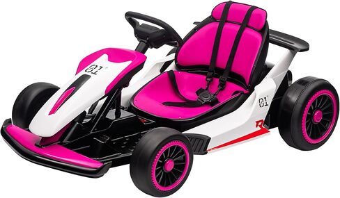 Garvee Go Kart، سيارة الانجراف الكهربائية مع مقعد قابل للتعديل، لعبة ركوب خارجية 24 فولت 7 أمبير في الساعة، محرك 2 * 200 واط، 8.1 ميل في الساعة، أضواء LED، لعبة سيارة سباق للأطفال من سن 6 إلى 12 عامًا in Kuwait