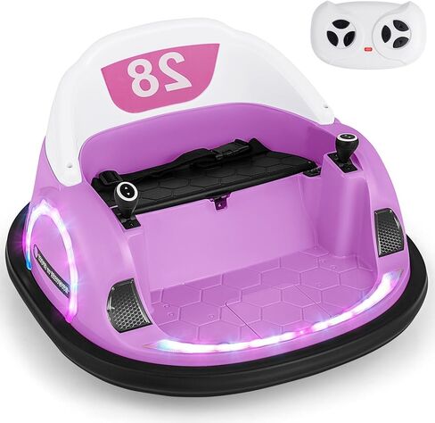 GLACER 12V Bumper Car, Electric Kids Bumper Car w/Parental Remote, 3-Speed, 360°Spin, Music, LED Light, Battery Ride on Bumper Car w/Dual Joysticks, Baby Bumper Car for Toddlers 18 Months+ (Red) in Saudi Arabia