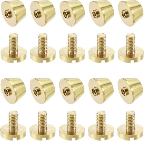 uxcell 12x8mm Flat Studs Rivet Purse Handbag Feet Spike Brass Leather Craft Screw Back Rivets DIY 10 Sets in Saudi Arabia