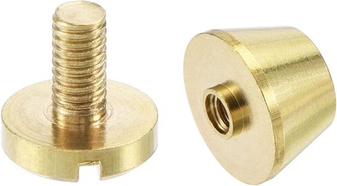 uxcell 12x8mm Flat Studs Rivet Purse Handbag Feet Spike Brass Leather Craft Screw Back Rivets DIY 10 Sets in Saudi Arabia