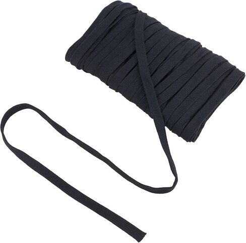 25 Yards 12mm Wide Flat Replacement Cotton Cord, Black Drawstring Cords Rope Replacement, Soft Cotton Draw Ropes for Garment Accessories Sports Pants Sweatpants Sweater in Saudi Arabia