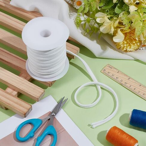 BENECREAT 16.6 Yards Double Welt Cord, 1/4Inch Double Polyester Piping, Upholstery Piping Trim for Sewing, Cushions, Slipcovers, and DIY Decor (White) in Saudi Arabia