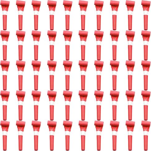 50 Pcs Red Party Blowers for Kids Funny Blower Noise Makers Blowouts Horns Whistles Perfect for Birthday Parties New Years Sporting Events Party Supplies (Red) in Saudi Arabia