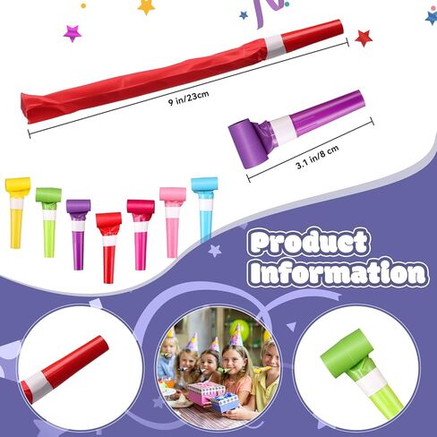 50 Pcs Red Party Blowers for Kids Funny Blower Noise Makers Blowouts Horns Whistles Perfect for Birthday Parties New Years Sporting Events Party Supplies (Red) in Saudi Arabia