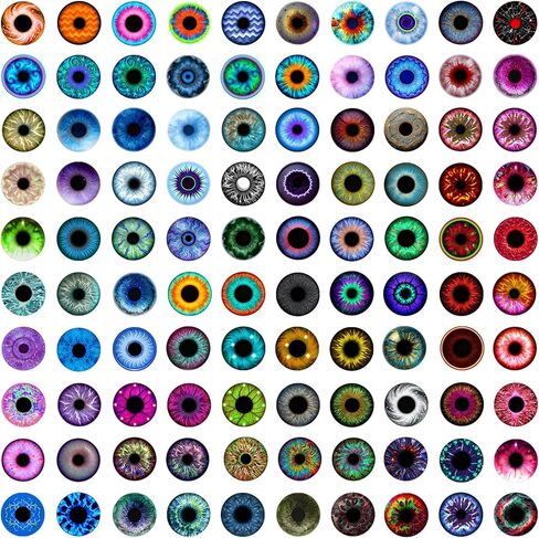 Bcxfbxd 200Pcs 10mm Round Pupil Eyes Glass Mixed Style Flatback Dome Doll Eyes for Clay Doll Jewelry Making Craft DIY in Saudi Arabia