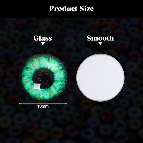 Bcxfbxd 200Pcs 10mm Round Pupil Eyes Glass Mixed Style Flatback Dome Doll Eyes for Clay Doll Jewelry Making Craft DIY in Saudi Arabia