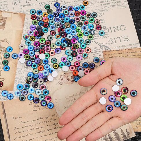 Bcxfbxd 200Pcs 10mm Round Pupil Eyes Glass Mixed Style Flatback Dome Doll Eyes for Clay Doll Jewelry Making Craft DIY in Saudi Arabia