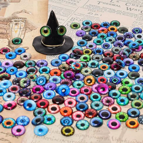 Bcxfbxd 200Pcs 10mm Round Pupil Eyes Glass Mixed Style Flatback Dome Doll Eyes for Clay Doll Jewelry Making Craft DIY in Saudi Arabia