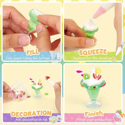 مجموعة ألعاب صغيرة لمنزل المشروبات DIY، تصنع 24 مشروبًا غذائيًا مصغرًا، مجموعة أدوات المطبخ المصنوعة من الراتنج والطين للأطفال من سن 8 سنوات فما فوق، هدية مثالية للفتيات لعيد الميلاد وعيد الميلاد، غير صالحة للأكل in Kuwait