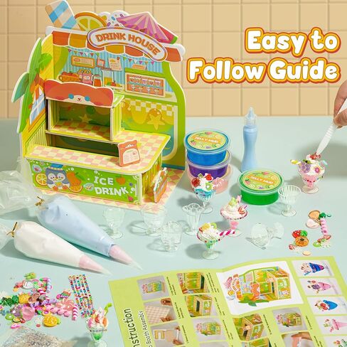 مجموعة ألعاب صغيرة لمنزل المشروبات DIY، تصنع 24 مشروبًا غذائيًا مصغرًا، مجموعة أدوات المطبخ المصنوعة من الراتنج والطين للأطفال من سن 8 سنوات فما فوق، هدية مثالية للفتيات لعيد الميلاد وعيد الميلاد، غير صالحة للأكل in Kuwait