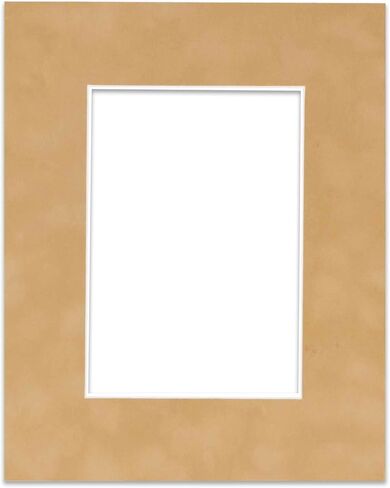 Poster Palooza 8x10 Mat Bevel Cut for 5x7 Photos - Acid Free Beige Suede Precut Matboard - For Pictures, Photos, Framing - 4-ply Thickness in Saudi Arabia