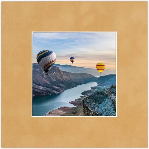 Poster Palooza 8x10 Mat Bevel Cut for 5x7 Photos - Acid Free Beige Suede Precut Matboard - For Pictures, Photos, Framing - 4-ply Thickness in Saudi Arabia