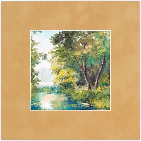 Poster Palooza 8x10 Mat Bevel Cut for 5x7 Photos - Acid Free Beige Suede Precut Matboard - For Pictures, Photos, Framing - 4-ply Thickness in Saudi Arabia