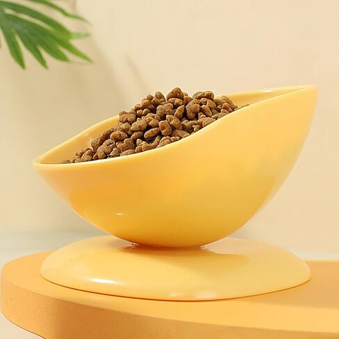 Tilted Cat Bowl | 200ml Anti-Tipping Neck Support Pet Dispenser,15 Degree Inclined Tilted Water Bowl,for Small Dogs Kitten Puppy Travel Indoor Outdoor Feeding in Saudi Arabia