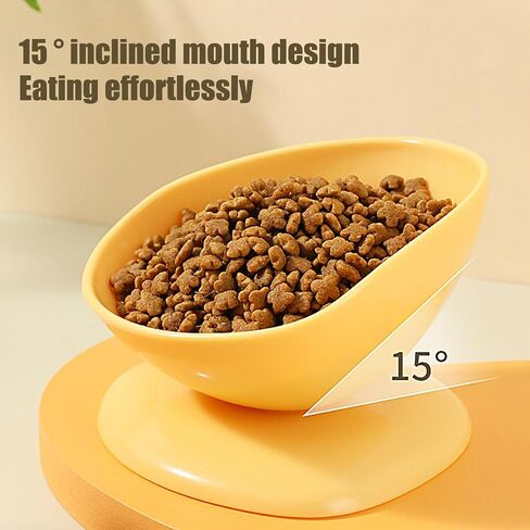 Tilted Cat Bowl | 200ml Anti-Tipping Neck Support Pet Dispenser,15 Degree Inclined Tilted Water Bowl,for Small Dogs Kitten Puppy Travel Indoor Outdoor Feeding in Saudi Arabia