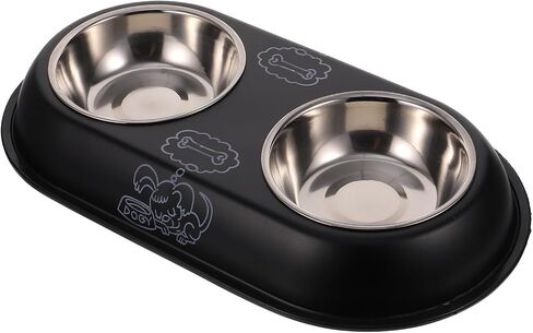 Milisten Detachable Pet Feeding Bowl for Dogs and Cats, Compact Dark Non-Slip Thickened 304 Stainless Steel Cat and Kitten Food Dish, Suitable for Home and Travel in Saudi Arabia