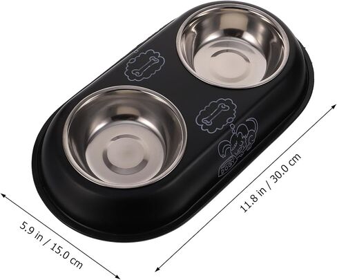 Milisten Detachable Pet Feeding Bowl for Dogs and Cats, Compact Dark Non-Slip Thickened 304 Stainless Steel Cat and Kitten Food Dish, Suitable for Home and Travel in Saudi Arabia