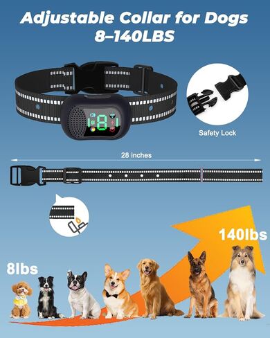 طوق تدريب الكلاب مع جهاز تحكم عن بعد - طوق إلكتروني بطول 4500 قدم مزود بصوت وصفير واهتزاز وصدمات ومصباح يدوي، طوق صدمات للكلاب قابل لإعادة الشحن مقاوم للماء للكلاب الصغيرة والمتوسطة والكبيرة in Kuwait
