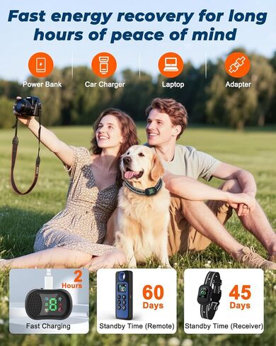 طوق تدريب الكلاب مع جهاز تحكم عن بعد - طوق إلكتروني بطول 4500 قدم مزود بصوت وصفير واهتزاز وصدمات ومصباح يدوي، طوق صدمات للكلاب قابل لإعادة الشحن مقاوم للماء للكلاب الصغيرة والمتوسطة والكبيرة in Kuwait