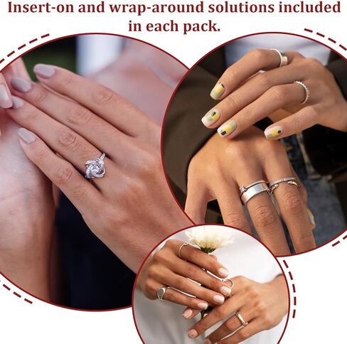 ElevateTech 14 Sizes Ring Sizer Adjuster for Loose Rings, Guards, Spacers & Tighteners Silicone Ring Guards Invisible Rings Spacers Fitter Insert & SpiralRing Resizer for Women and Men in Saudi Arabia