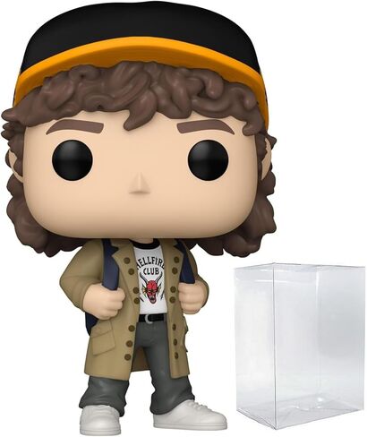 POP TV: Stranger Things - Dustin Henderson (الموسم 5) شخصية Funko من الفينيل (مع حافظة حماية صندوقية متوافقة)، متعددة الألوان، 3.75 بوصة in Saudi Arabia