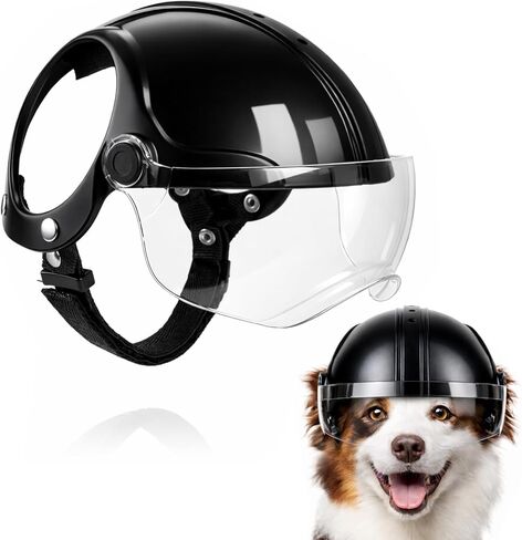 Petmolico Safety Helmets for Dogs,Dog Helmet with Anti-UV Clear Goggles&Ear Holes&Adjustable Strap,Comfortable&Protective Goggles Helmet for Small Animals for Outdoor Driving/Riding/Hiking/Biking in Saudi Arabia