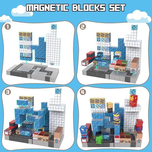 كتل مغناطيسية من جروسلاند - 200 قطعة مكعبات مغناطيسية، مكعبات بناء مغناطيسية، ألعاب حسية الجذعية مونتيسوري لعمر 3 4 5 6 7 8-13 سنة للأولاد والبنات عيد ميلاد للأطفال in Kuwait