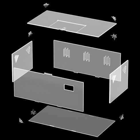 Acrylic Tarantula Enclosure, Reptile Terrarium Breeding Tank w/Temperature Hygrometer,Habitat Reptiles Feeding Box Isopod Terrarium Cage for Insect Lizard Home Office (Reptile-Tank-L(No Tray)) in Kuwait