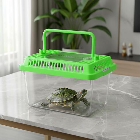 12 Pcs Critter Keeper, Plastic Reptile Terrariums Carrier Cage Mini Portable Small Reptile Hatching Container with Handle for Turtle Shrimp Spider Scorpion Gecko in Saudi Arabia