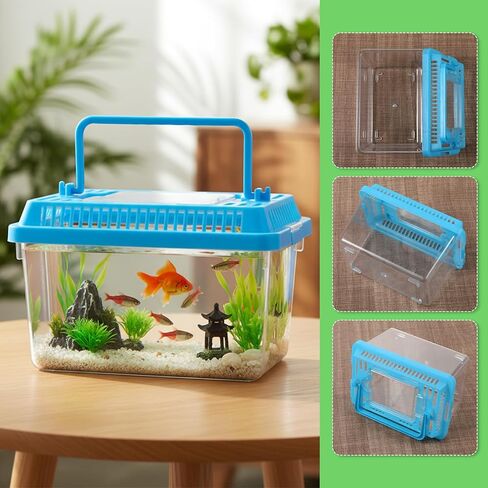 12 Pcs Critter Keeper, Plastic Reptile Terrariums Carrier Cage Mini Portable Small Reptile Hatching Container with Handle for Turtle Shrimp Spider Scorpion Gecko in Saudi Arabia
