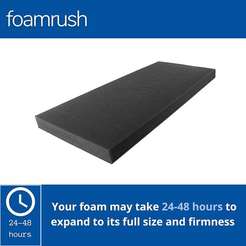 وسادة إسفنجية للتنجيد عالية الكثافة من FoamRush مقاس 2 بوصة × 24 بوصة × 89 بوصة (ملاءة تنجيد، بطانة إسفنجية، استبدال المقعد، استبدال وسادة الكرسي، رغوة مربعة، وسادة مقعد الكرسي المتحرك) صنع في الولايات المتحدة الأمريكية in Kuwait